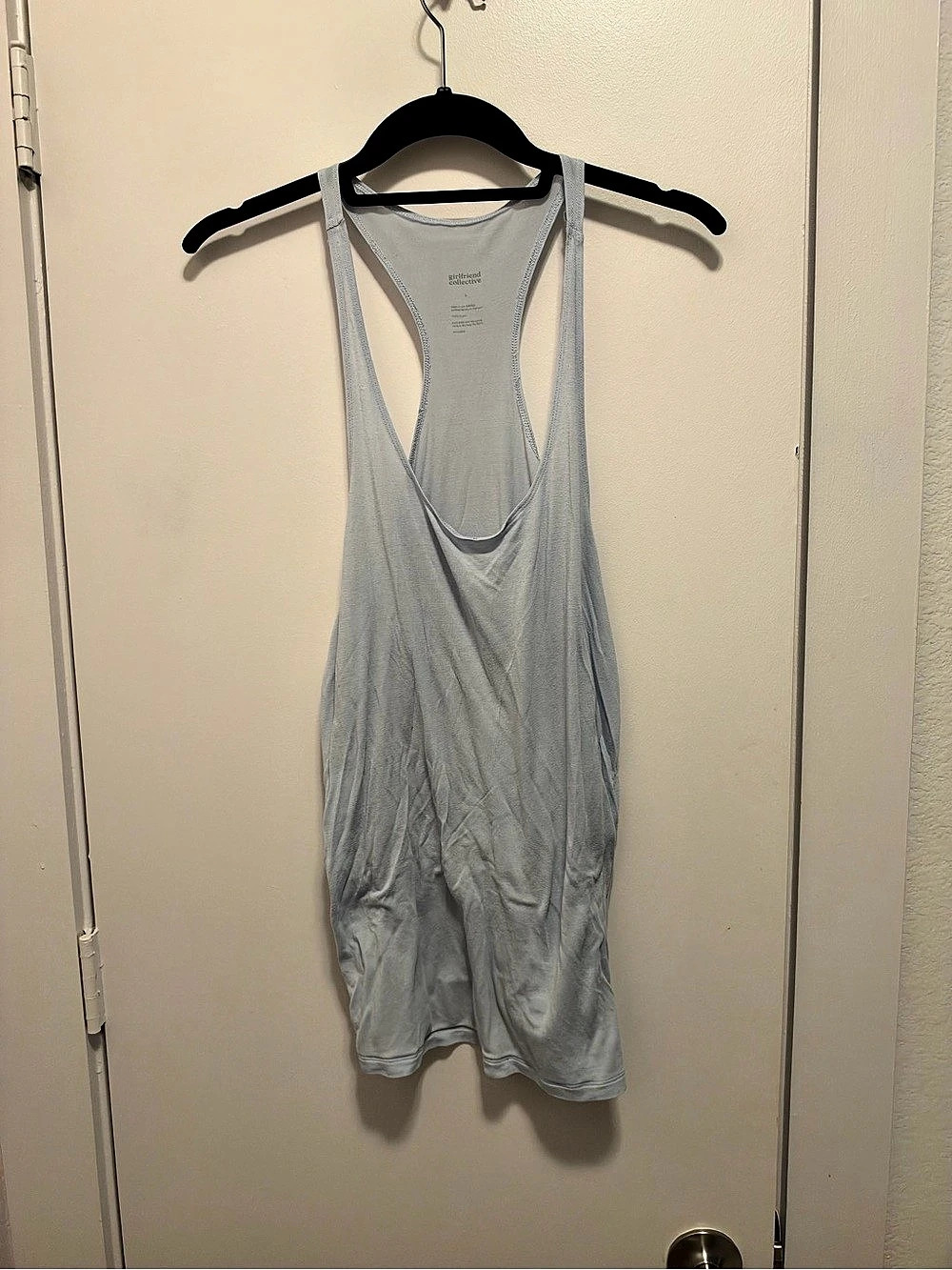 Girlfriend Collective Racerback Tank Top L Light Blue Cupro Scoop Neck